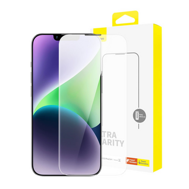 iPhone 14 Pro Max Ultra Thin Tempered Glass Screen Protector with Dust Filter - Ultra Clarity, Impact-Resistant, Very Hard, Wear & Scratch Proof